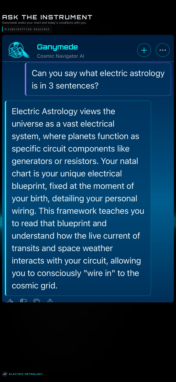 Ganymede chat inside the Electric Astrology instrument