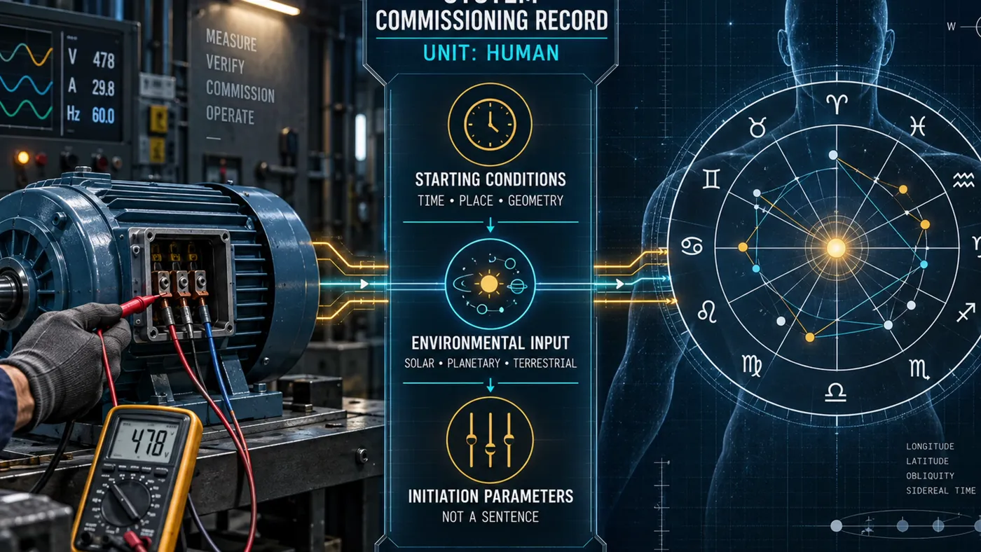 The Commissioning Record: starting conditions, environmental input, initiation parameters