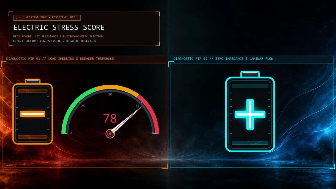 Electric Stress Score gauge beside Flow State Potential