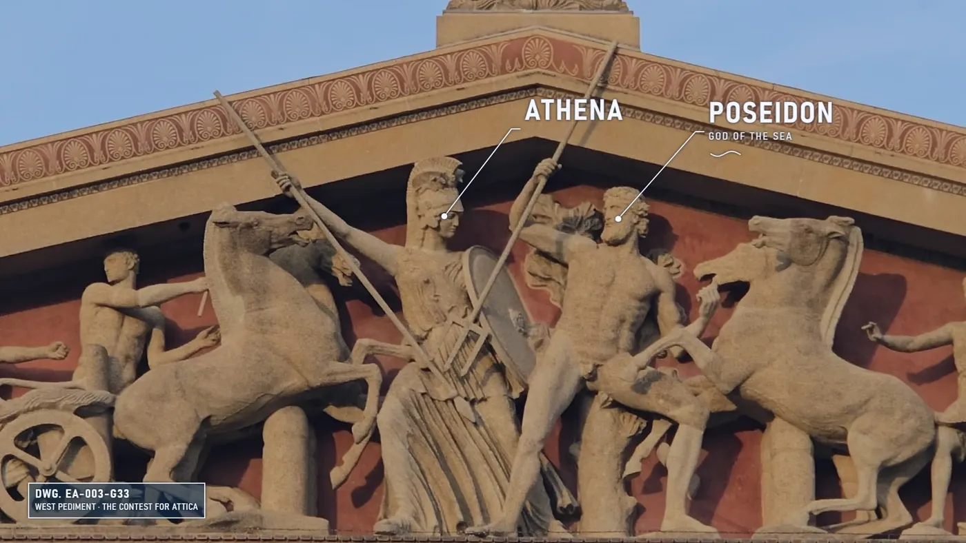 West pediment: Athena and Poseidon